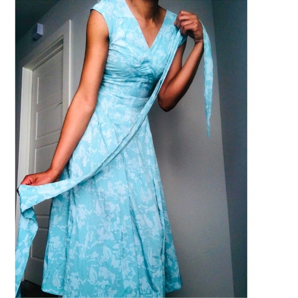 Teal Print Summer Dress - Picture 3 of 8